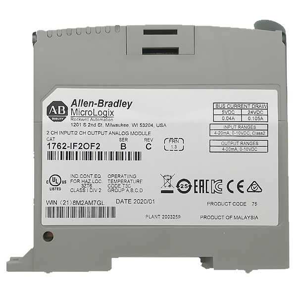 1762-IF2OF2/A New Allen Bradley 4 Channel Analog Input/Output Module